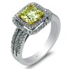 1.57ct.tw. Diamond Ring Cushion Yellow Dia 1.12ct. 14KWY DKR002622